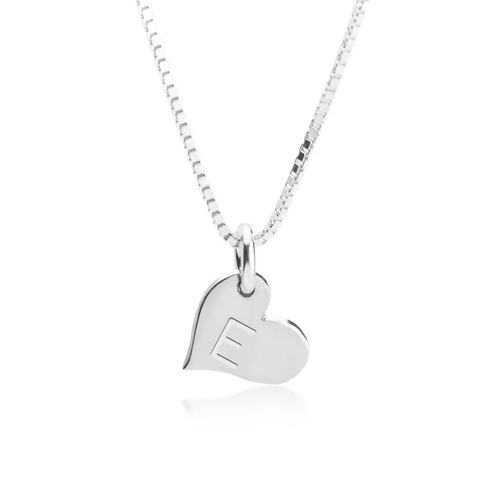 Gold & Silver Personalized Heart Initial Necklace - FKJNKLU6200