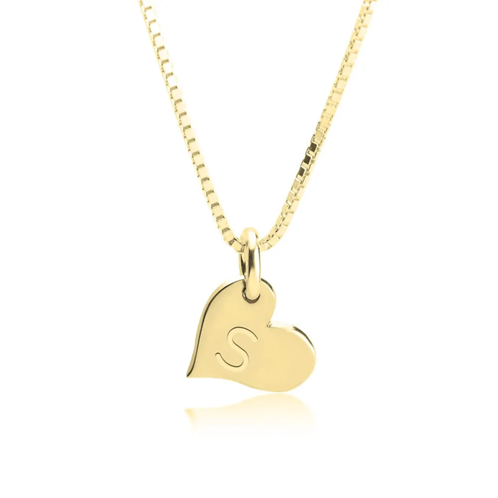 Gold & Silver Personalized Heart Initial Necklace - FKJNKLU6200