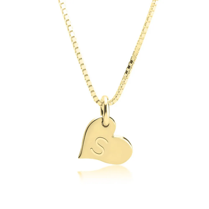 Gold & Silver Personalized Heart Initial Necklace - FKJNKLU6200