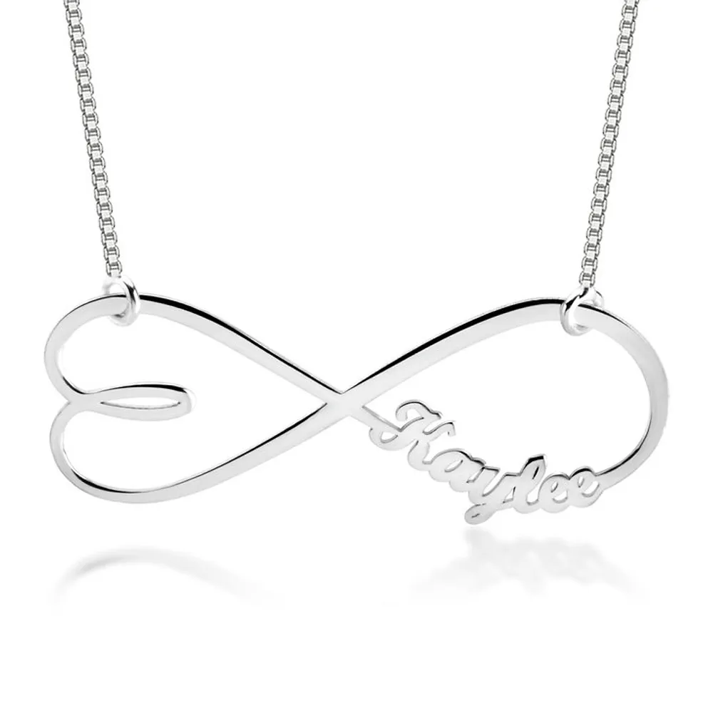 Gold & Silver Personalized Heart Shape Infinity Name Necklace - FKJNKLU6214