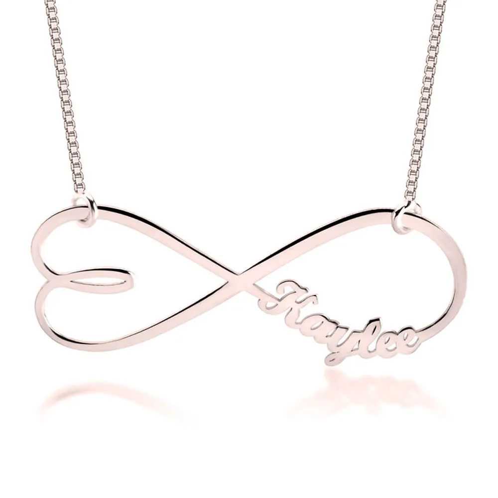 Gold & Silver Personalized Heart Shape Infinity Name Necklace - FKJNKLU6214