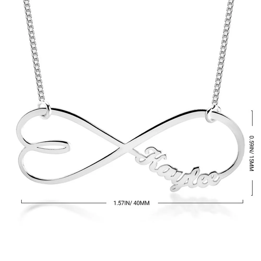 Gold & Silver Personalized Heart Shape Infinity Name Necklace - FKJNKLU6214