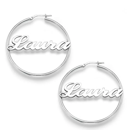 Gold & Silver Personalized Hoop Name Earring - FKJERNU6255