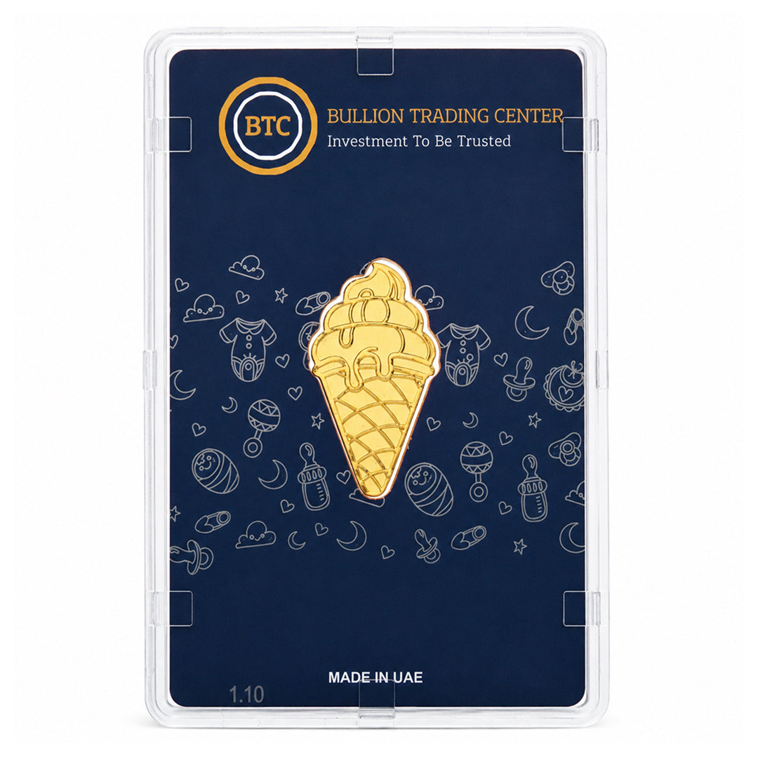 سبيكة ذهب BTC بتصميم مخروط الآيس كريم، بوزن 5 جرام، عيار 24 قيراط – FKJGBR24K7049