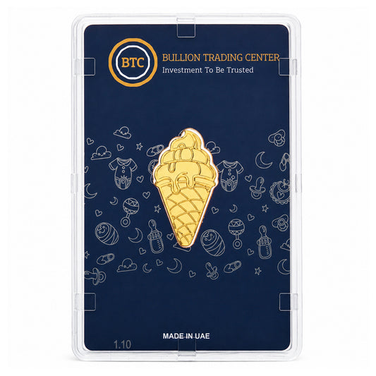 سبيكة ذهب BTC بتصميم مخروط الآيس كريم، بوزن 5 جرام، عيار 24 قيراط – FKJGBR24K7049