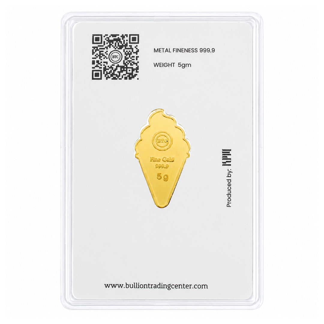 سبيكة ذهب BTC بتصميم مخروط الآيس كريم، بوزن 5 جرام، عيار 24 قيراط – FKJGBR24K7049