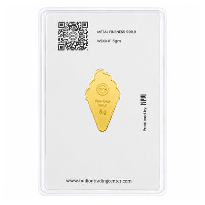 سبيكة ذهب BTC بتصميم مخروط الآيس كريم، بوزن 5 جرام، عيار 24 قيراط – FKJGBR24K7049
