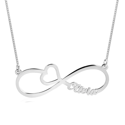 Gold & Silver Personalized Infinity Heart Name Necklace - FKJNKLU6191