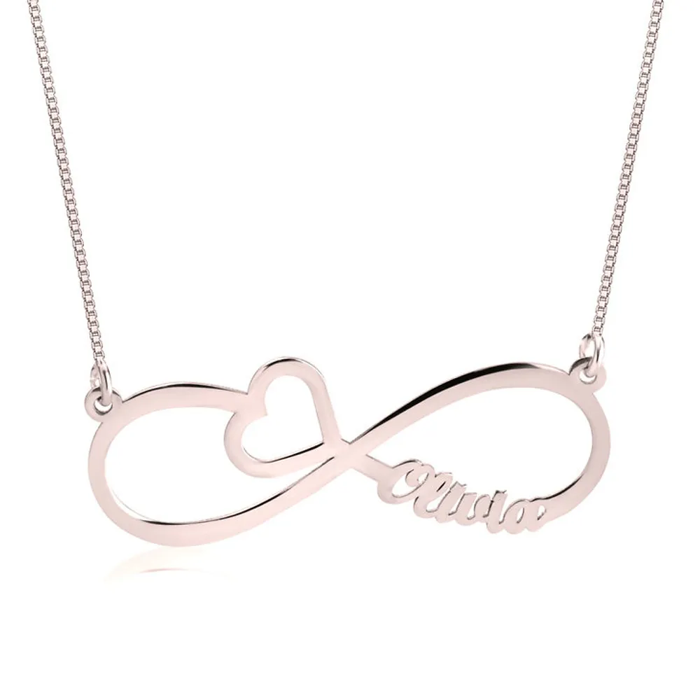 Gold & Silver Personalized Infinity Heart Name Necklace - FKJNKLU6191