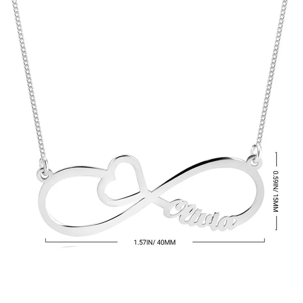 Gold & Silver Personalized Infinity Heart Name Necklace - FKJNKLU6191