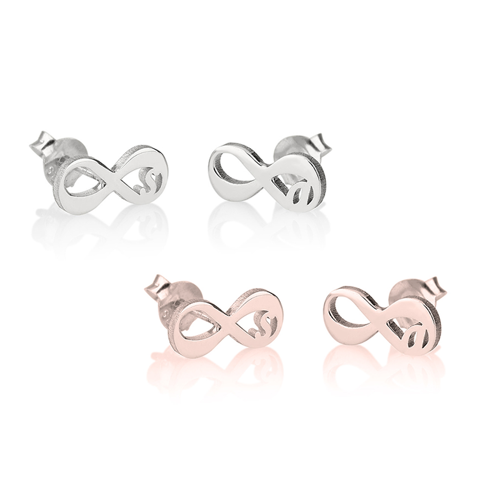Gold & Silver Personalized Infinity Initial Earrings - FKJERNU6250
