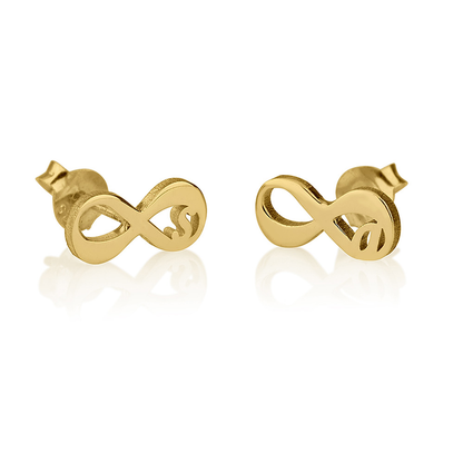 Gold & Silver Personalized Infinity Initial Earrings - FKJERNU6250