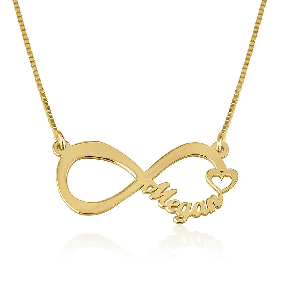 Gold & Silver Personalized Infinity Name Necklace with Heart - FKJNKLU6211