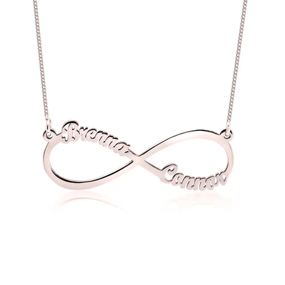 Gold & Silver Personalized Infinity Necklace with Names - FKJNKLU6215