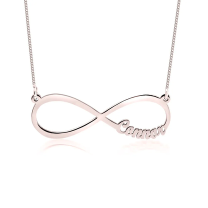 Gold & Silver Personalized Infinity Necklace with Names - FKJNKLU6215