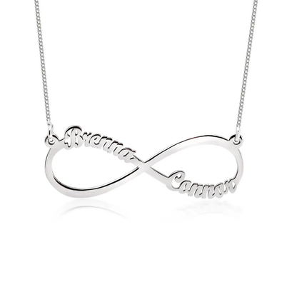 Gold & Silver Personalized Infinity Necklace with Names - FKJNKLU6215