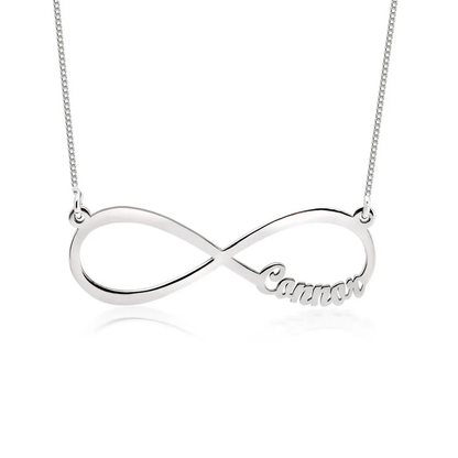 Gold & Silver Personalized Infinity Necklace with Names - FKJNKLU6215