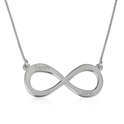 Gold & Silver Personalized Infinity Necklace with Two Names - FKJNKLU6212