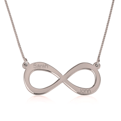 Gold & Silver Personalized Infinity Necklace with Two Names - FKJNKLU6212
