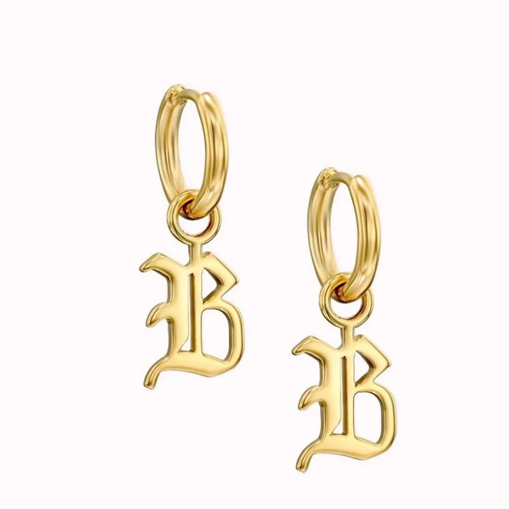 Gold & Silver Personalized Initial Earring - FKJERNU6254