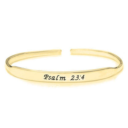 Gold & Silver Personalized Inspirational Engraved Bangle - FKJBNGU6271
