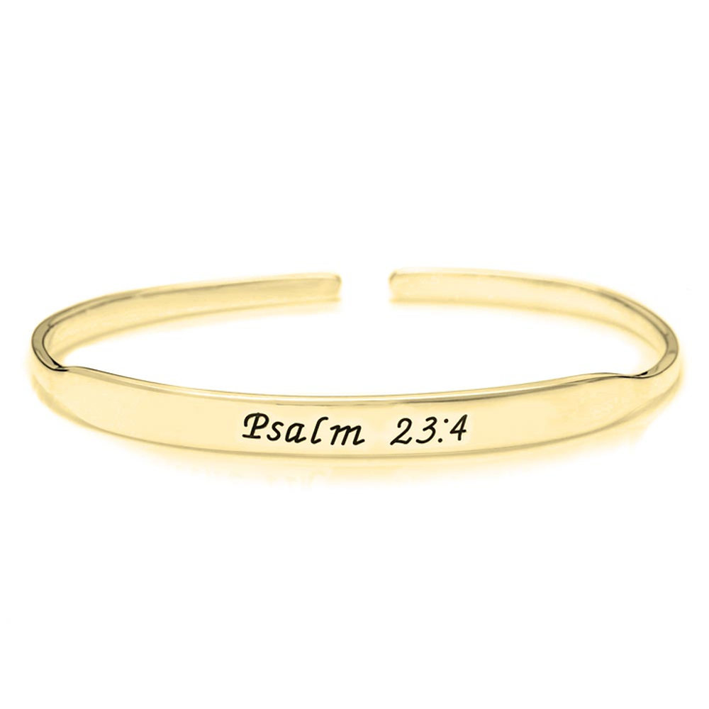 Gold & Silver Personalized Inspirational Engraved Bangle - FKJBNGU6274