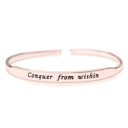 Gold & Silver Personalized Inspirational Engraved Bangle - FKJBNGU6274