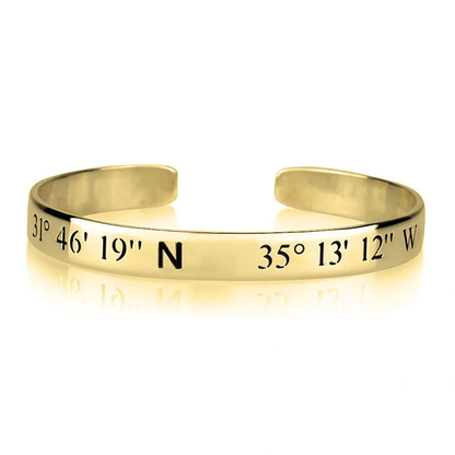 Gold & Silver Personalized Longitude and Latitude Bracelet - FKJBRLU6264