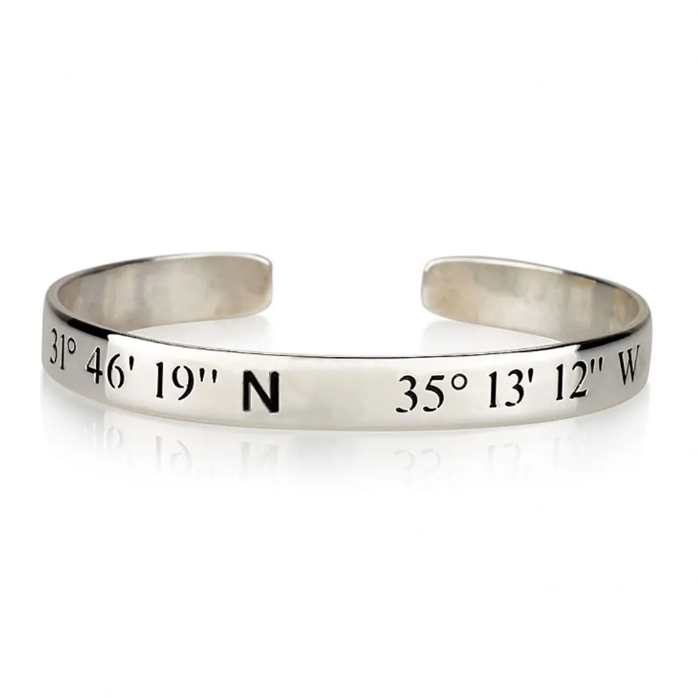 Gold & Silver Personalized Longitude and Latitude Bracelet - FKJBRLU6264