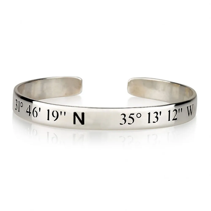 Gold & Silver Personalized Longitude and Latitude Bracelet - FKJBRLU6264
