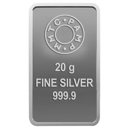 MMTC Pamp Rose 20 Grams Silver Bar in 999.9 Silver - FKJGBRSL2214