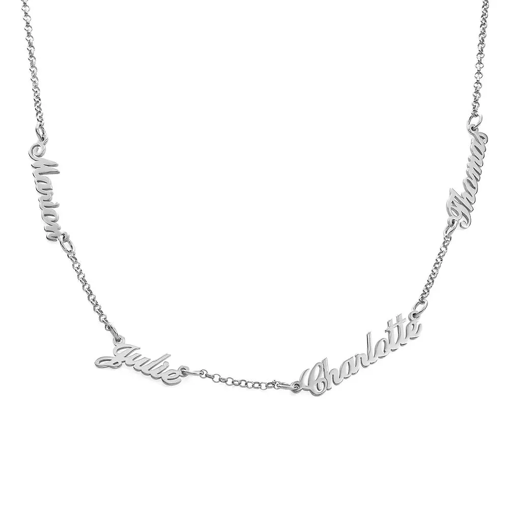 Gold & Silver Personalized Multi Name Necklace - FKJNKLU6152