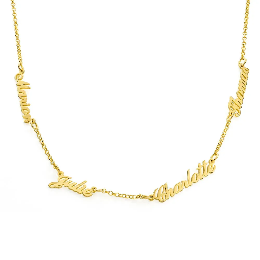 Gold & Silver Personalized Multi Name Necklace - FKJNKLU6152