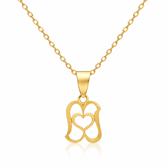 قلادة من الذهب عيار 18 قيراط بتصميم تعليقة على شكل قلب – FKJNKL18K2328