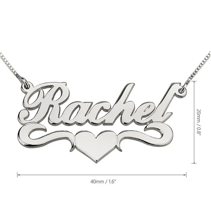 Gold & Silver Personalized Name Necklace with Heart - FKJNKLU6164