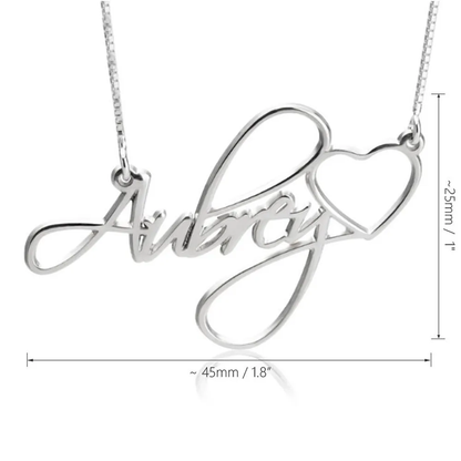 Gold & Silver Personalized Name with Heart Necklace - FKJNKLU6171