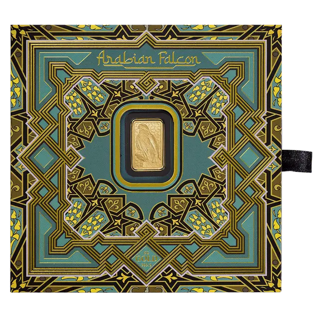 Pamp Suisse 5 Grams Arabian Falcon Gold Bar with Pendant Frame 24KT - FKJGBR24K2360