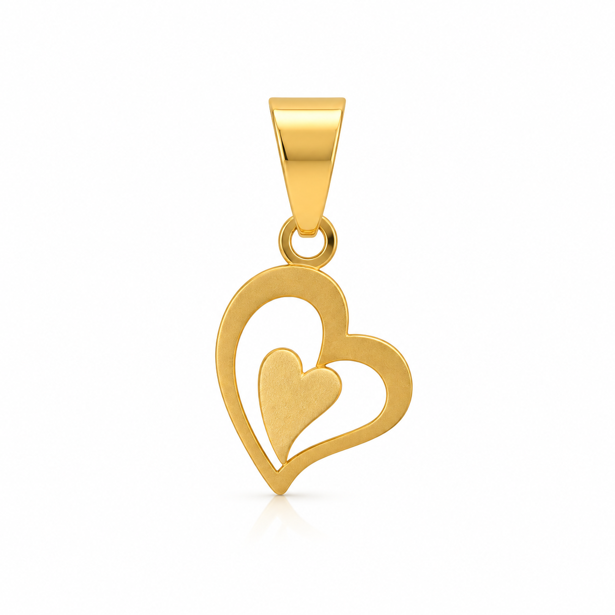 Gold Heart Shaped Pendant 18KT - FKJPND18K2303