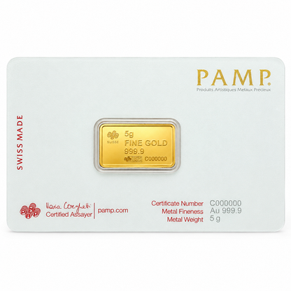 سبيكة ذهب PAMP Suisse بتصميم النسر الأصلع «أمريكا الحرة» بوزن 5 جرام عيار 24 قيراط – FKJGBR24K6953
