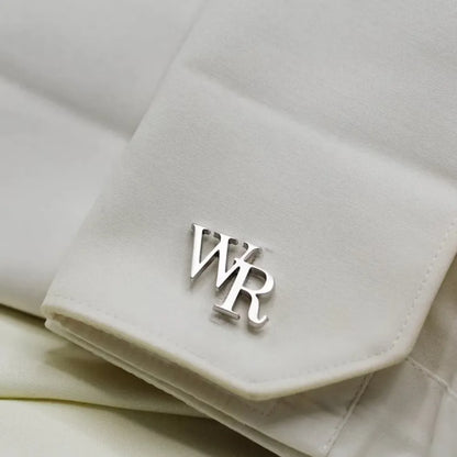 Gold & Silver Personalised Double Letter Cufflink - FKJCFLU6277