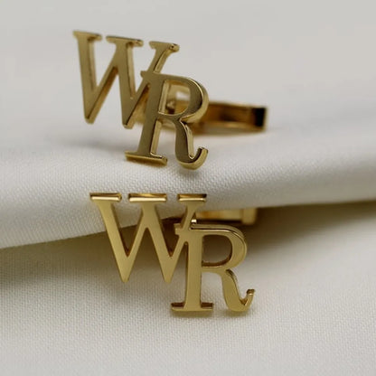 Gold & Silver Personalised Double Letter Cufflink - FKJCFLU6277