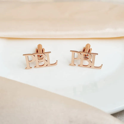 Gold & Silver Personalised Name Cutting Cufflink - FKJCFLU6279
