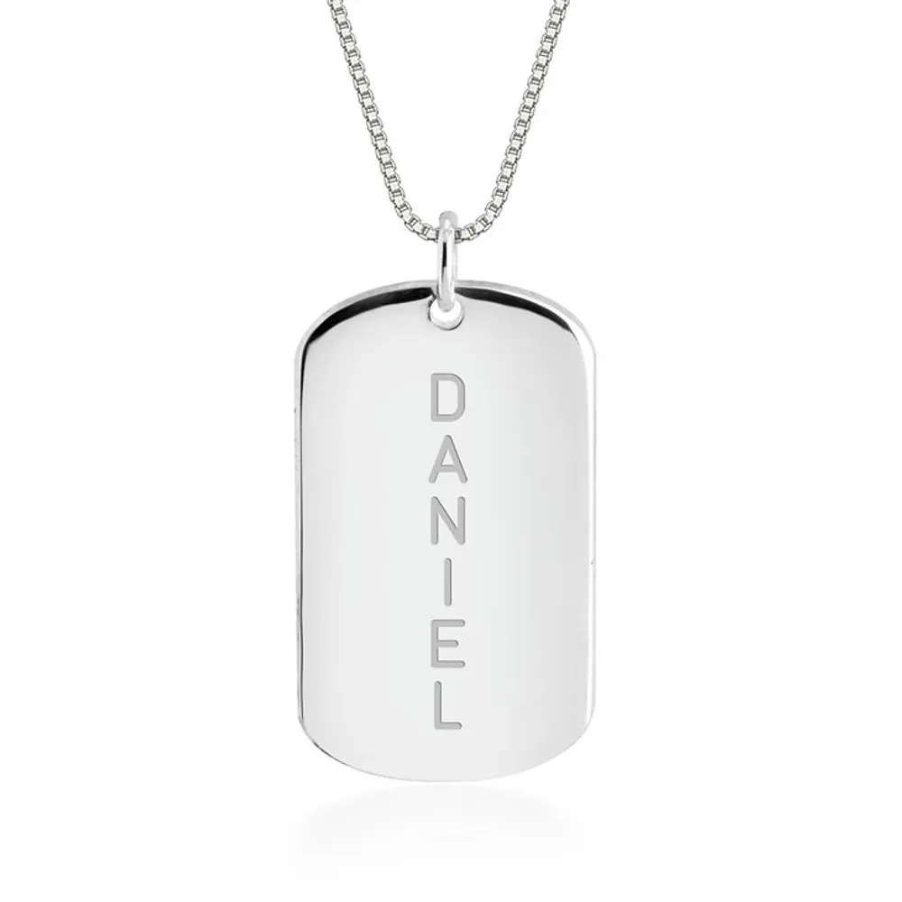 Gold & Silver Personalized Dog-Tag Name Necklace - FKJNKLU6202