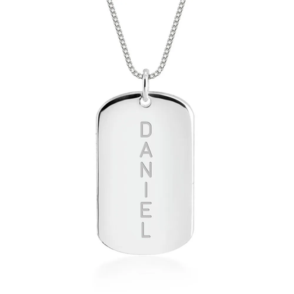 Gold & Silver Personalized Dog-Tag Name Necklace - FKJNKLU6202