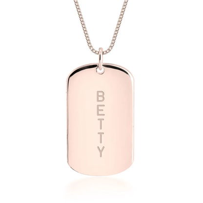 Gold & Silver Personalized Dog-Tag Name Necklace - FKJNKLU6202