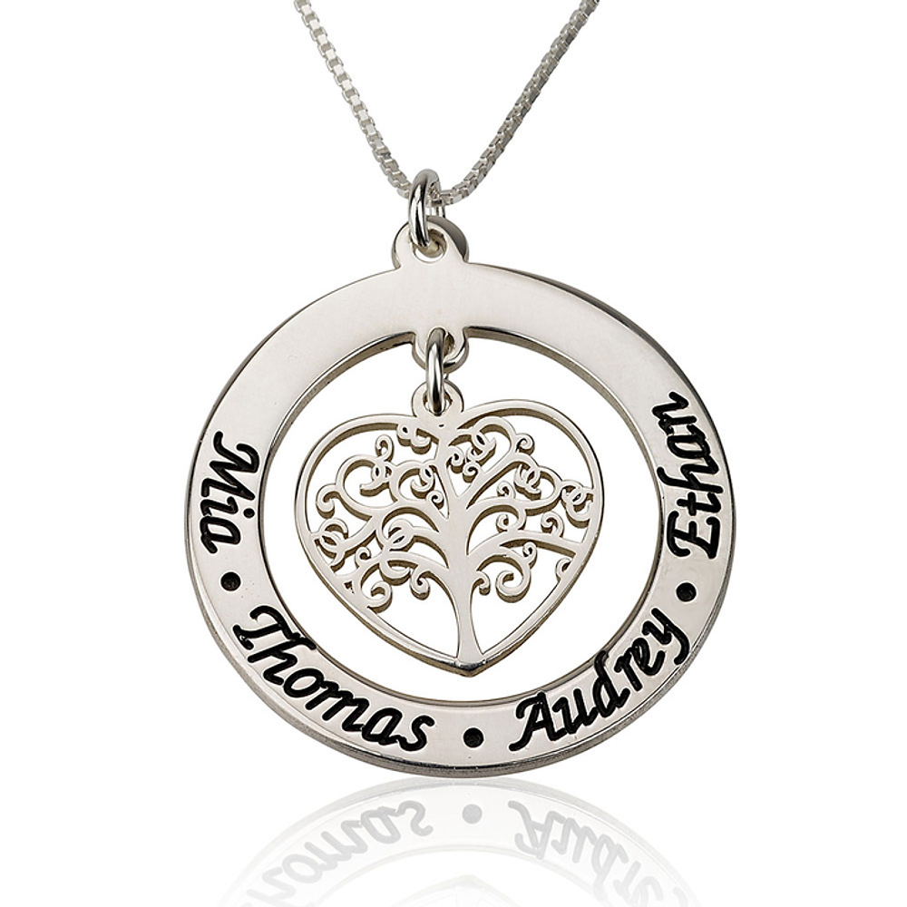 Gold & Silver Personalized Family Tree Necklace - FKJNKLU6219