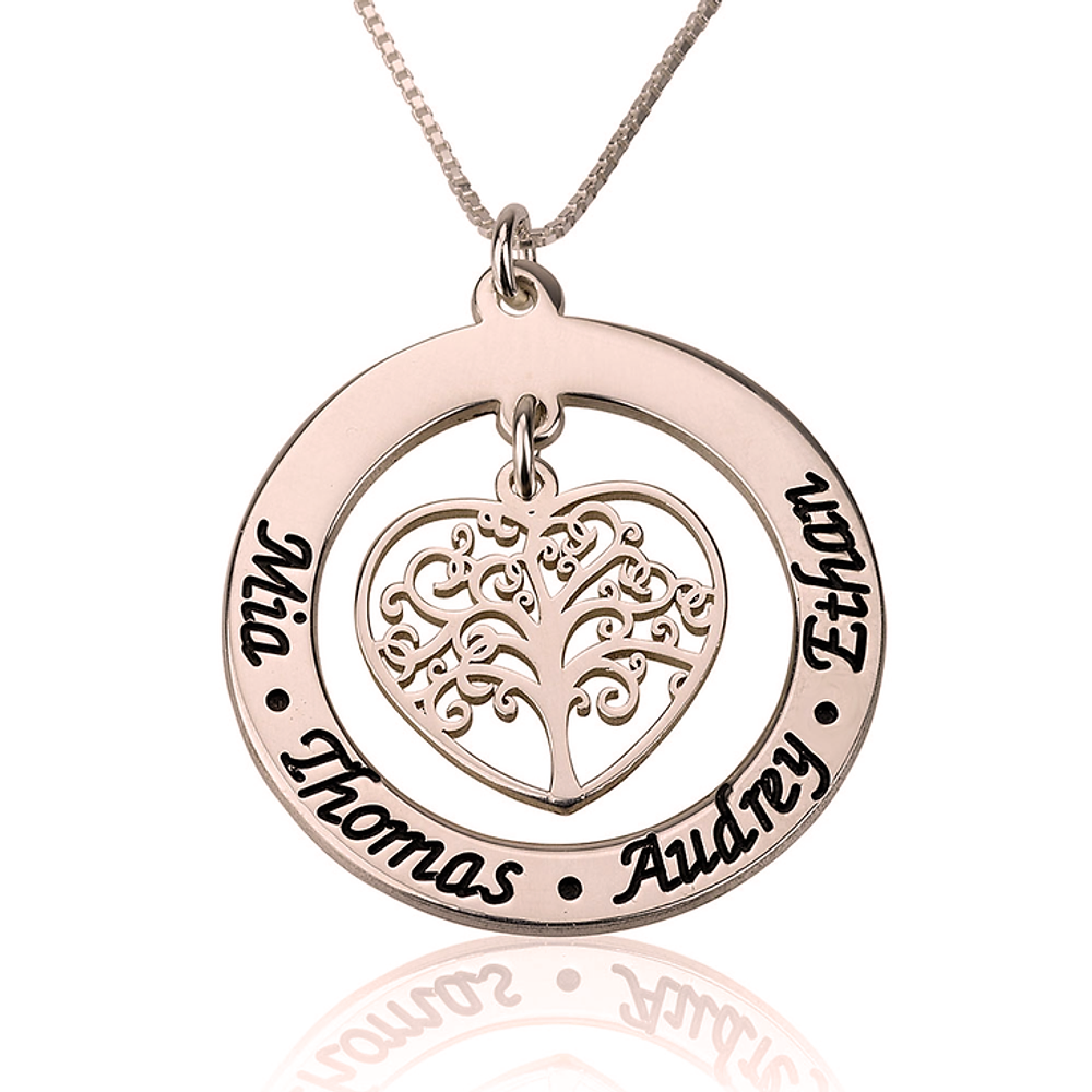 Gold & Silver Personalized Family Tree Necklace - FKJNKLU6219