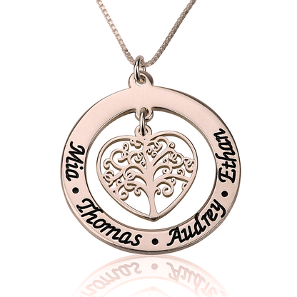 Gold & Silver Personalized Family Tree Necklace - FKJNKLU6219