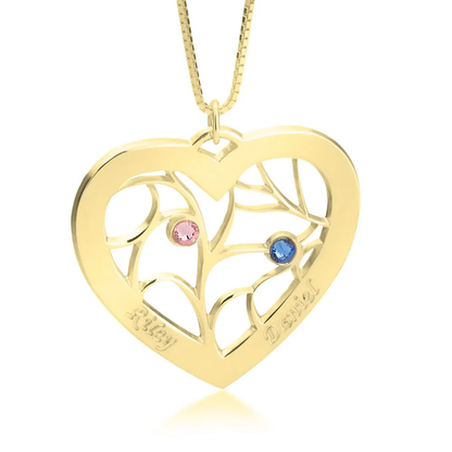 Gold & Silver Personalized Heart Necklace - FKJNKLU6194