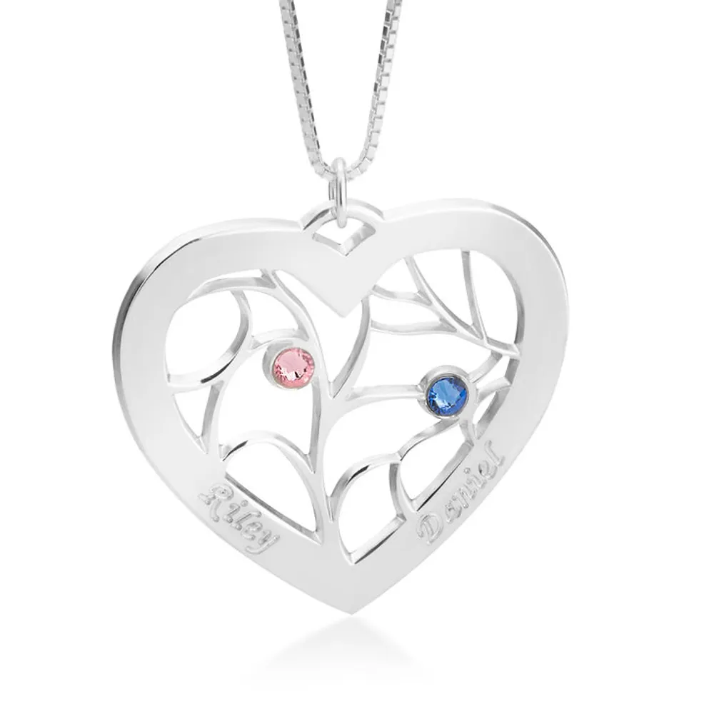 Gold & Silver Personalized Heart Necklace - FKJNKLU6194
